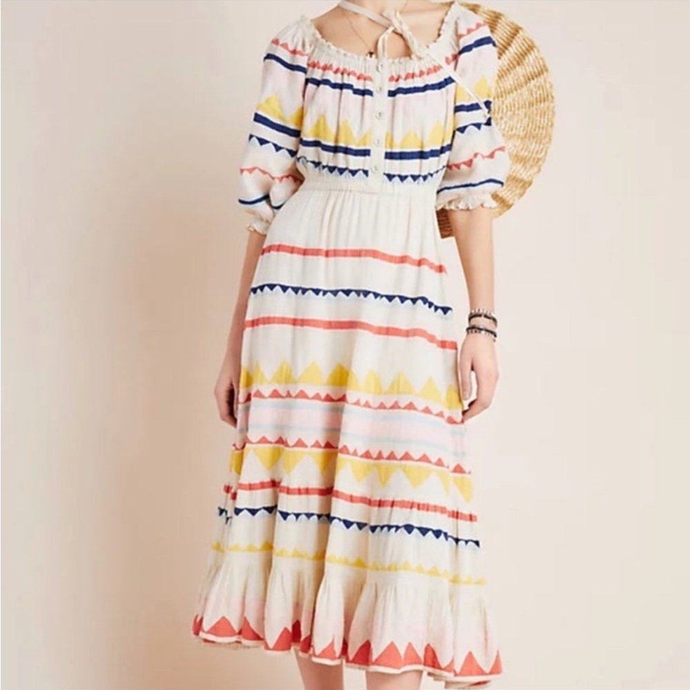 New Carolina K Saria smocked rainbow dress F-20
